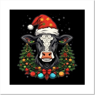 Cow Christmas Posters and Art